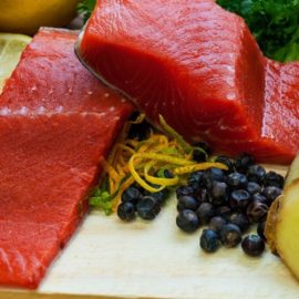 Sockeye Salmon Fillets With Ingredients