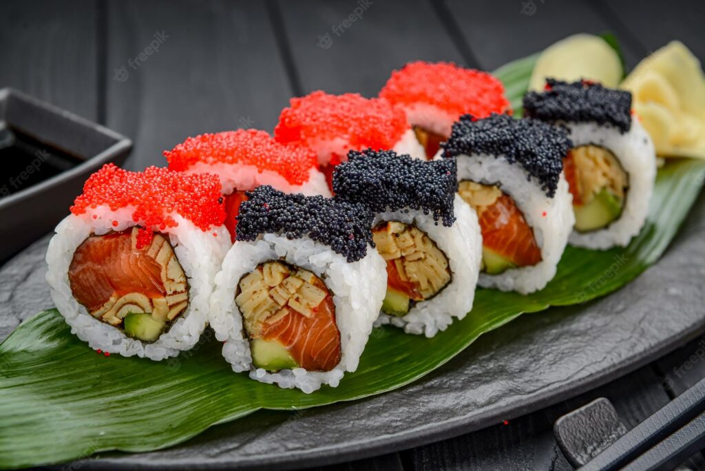 tobiko on sushi