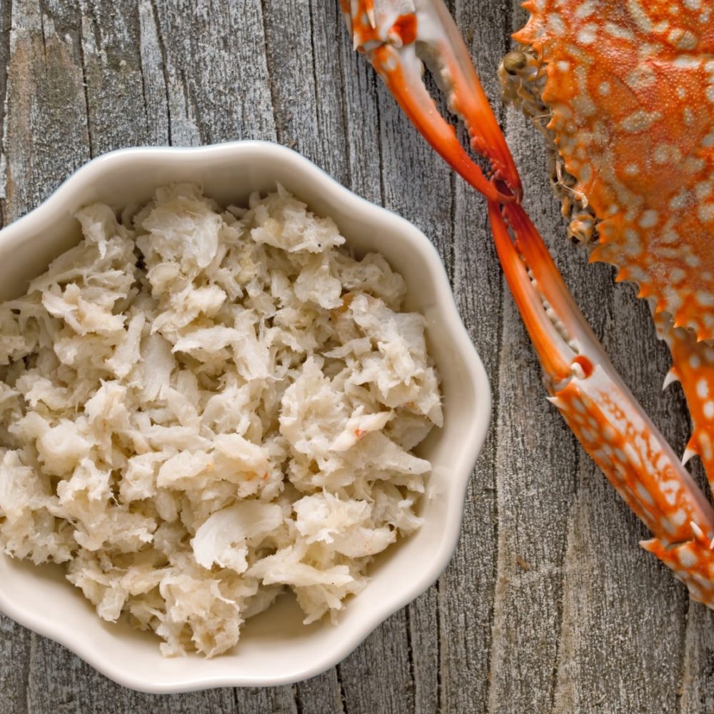 rustic chunky cooked crab meat
